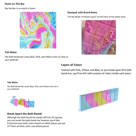 Hi Peach Layne World's Largest Bath Bomb Bar, 3.57 lb - Picture 4 of 14